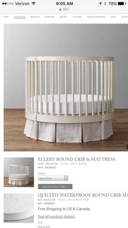 Restoration Hardware Round Crib Mattress Accessories For Sale In