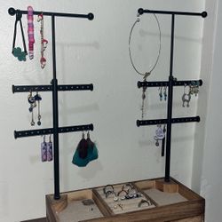 Light Brown Wooden Jewelry Organizer Storage