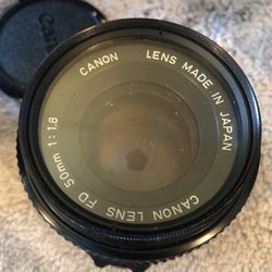 Canon 50mm F1.8 FD Lense 