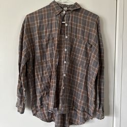 Plaid print button down shirt