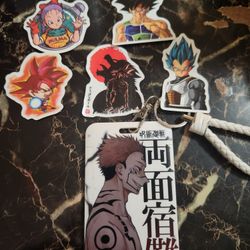 Jujutsu Kaisen Ryomen Sukuna ID/Card Holder & Dragon Ball Stickers