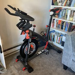 Indoor Bicycle - Schwinn IC4 Bluetooth-enabled Exercise Bike with Dust Cover & Weights