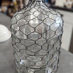 Vintage Glass Wire Wrapped European Farmhouse Decor 10.5" ish