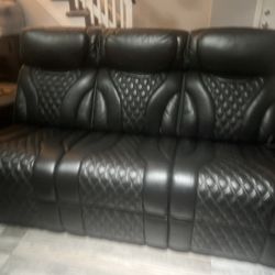 air massage heating and led lighting leather love seat, paid and worth over $4,300 only used for 1 month 