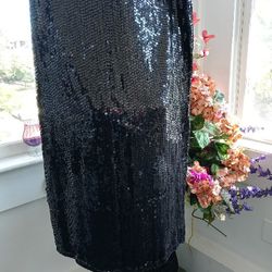 Black Sequins Skirt Sequins Fabric 