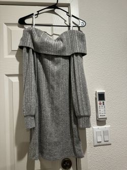 Grey Off The Shoulder Dress