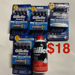 Gillette Sensor 3 Disposable Shave 🪒 Bundle 