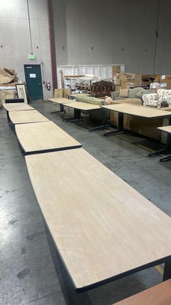 Rectangular Office Desks/Tables with Adjustable Metal Base
