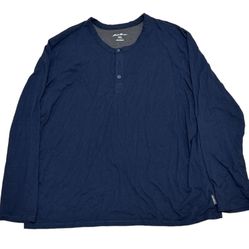 Eddie Bauer Men’s Blue Gray Button Ultrasoft Thermal Long Sleeve Henley Size XXL