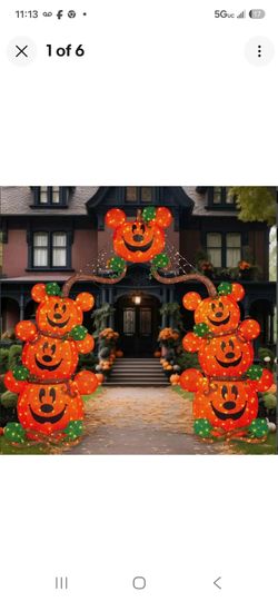 Disney Mickey Halloween Pumpkin Arch with LED Lights 9 Feet