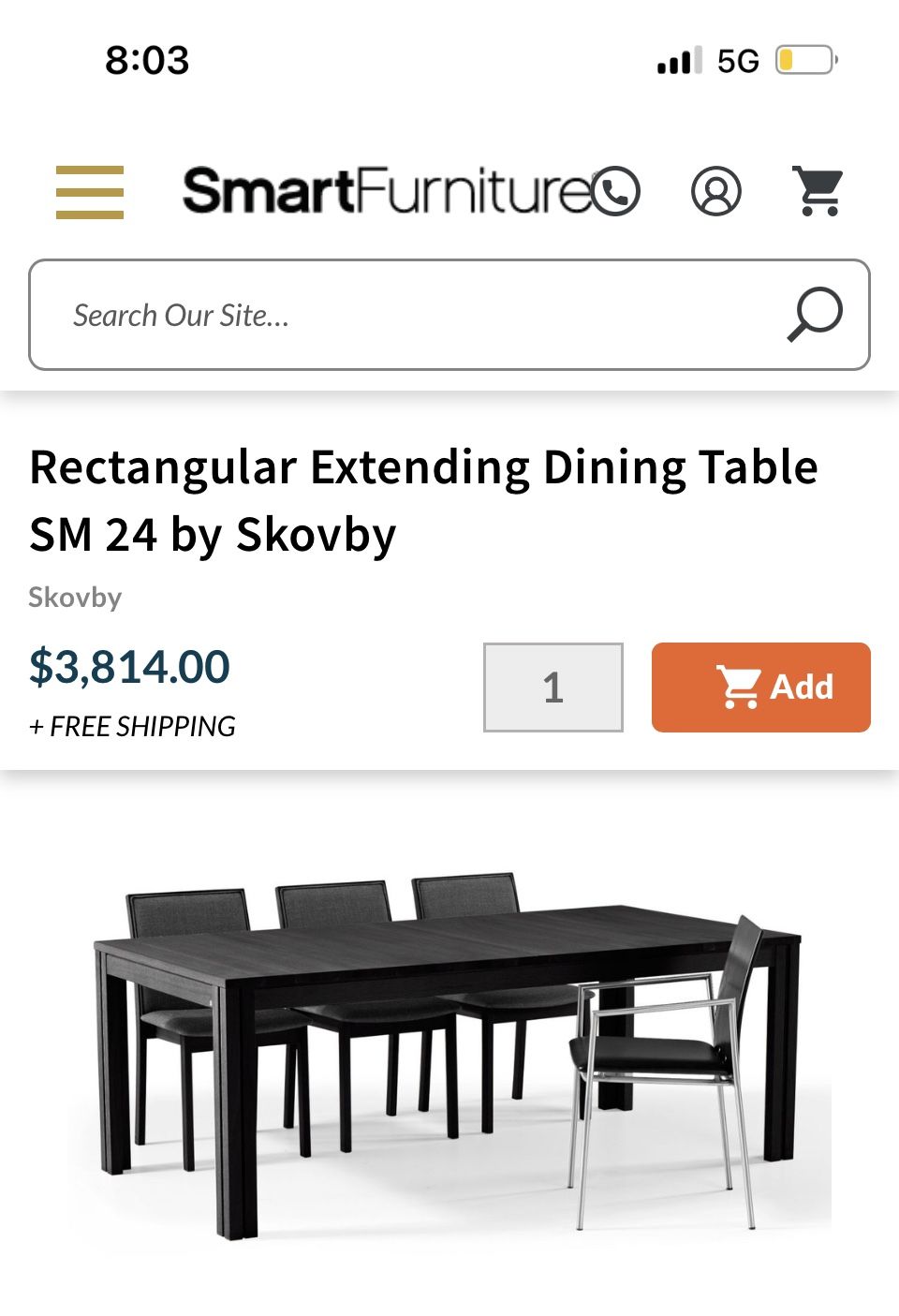 Skovby Expandable Dining Table 24