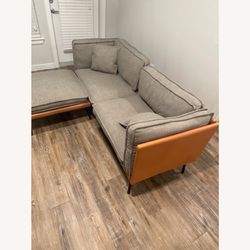 Orange Beige Sectional Sofa