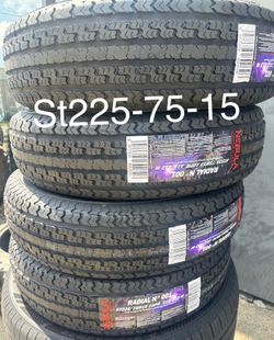4 new st225-75-15 trailer tires