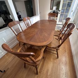 Real Oak Dining Table And Chairs 