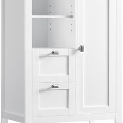 Bathroom Floor Storage Cabinet, Bathroom Cabinet Freestanding, Kitchen Cabinet, White UBBC543P31