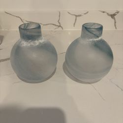 **Best Offer, Not Free** New - Frosted blue/white vases