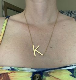 Beautiful Gold Overlay Letter K Necklace 