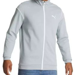 PUMA men's track Grey Jacket New Size Large 