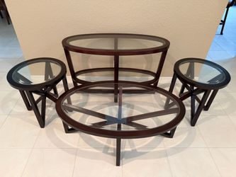 Like New Set of 4 Tables: 2 End Tables, a Coffee Table, and an Entry Way Table