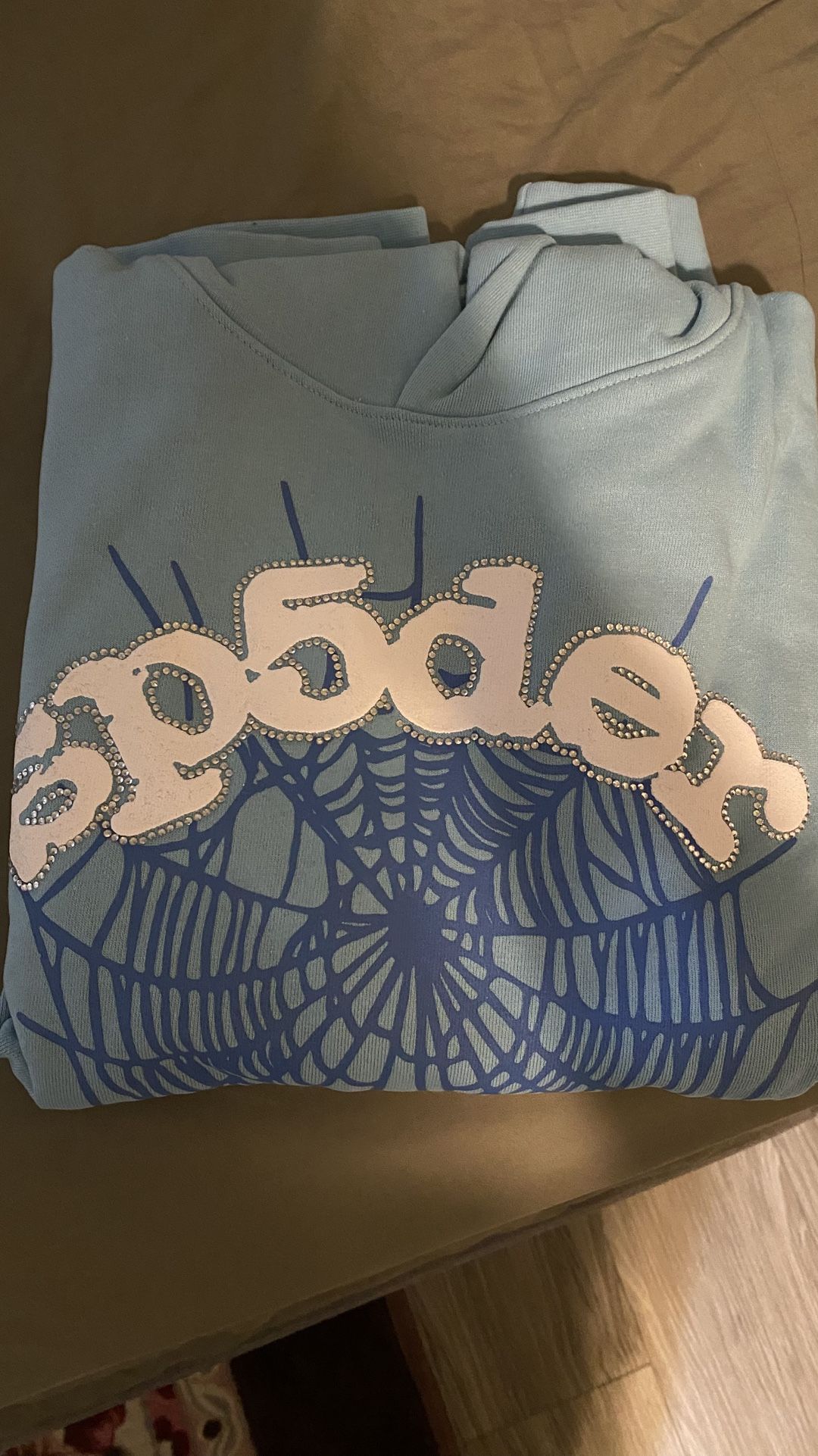 XL never used Sky Blue Sp5der Hoodie