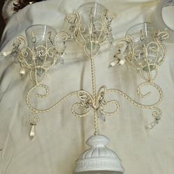 Ornate 13 Inch Tall Three Candle Holder 