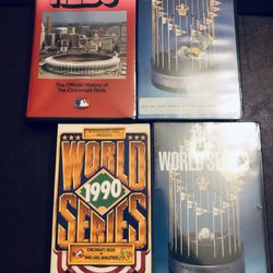Lot iof Cincinnati Reds VHS Tapes 75, 76 &90 World Series & History Of Reds
