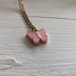 Butterfly Necklace - Pink