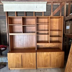 Mid Century Danish Library Shelves Cabinet