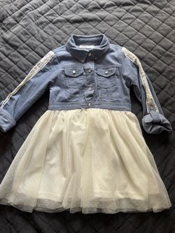 Girls Denim & Tulle Dress Size 6