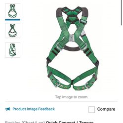 MSA Fall Protection Harness: Vest Harness, Quick-Connect / Tongue, Mating, XS, 400 lb Wt Capacity