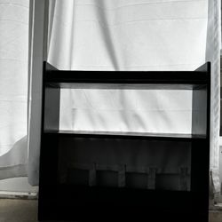 3 TIER BLACK WOODEN BOOK SHELF 