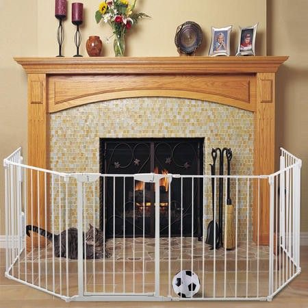 119" EXtra WiDE JAXPETY Metal 6-Panel Gate With Walk-Through Door White Gate