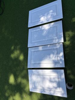Set of 4 White Recessed Panel Cabinet Doors