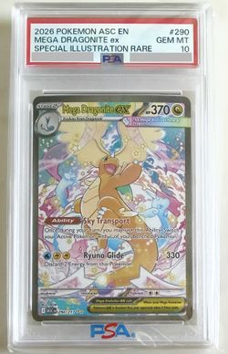 Mega Dragonite Ex PSA 10 Ascended Heroes Pokemon Booster Box Bundle Case Pack ETB TCG Elite Mega Destined Surging Prismatic OP Black White One Piece