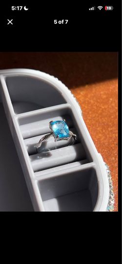 4 CARATS Blue Topaz s925 Ring