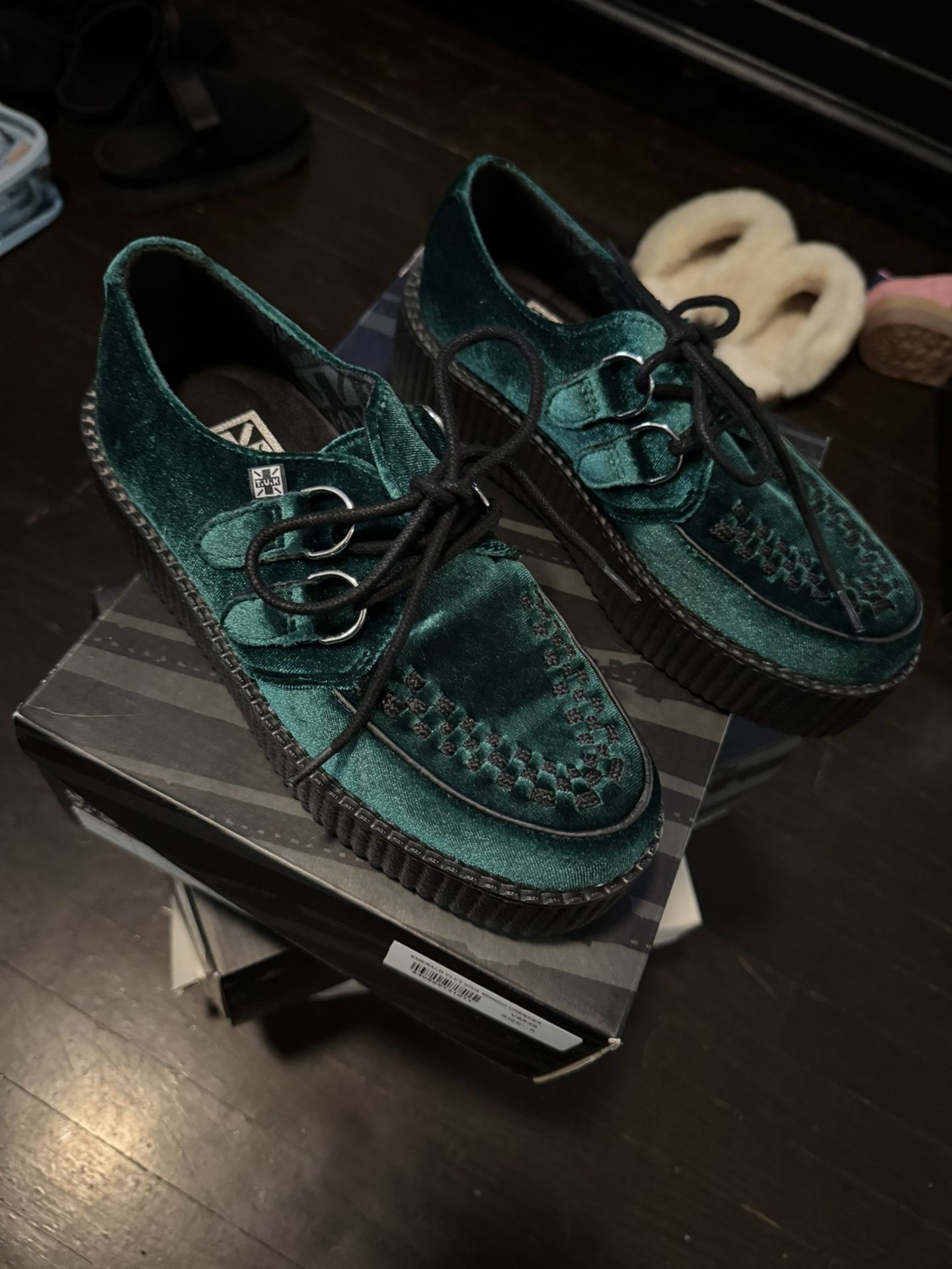 TUK Suede Green Creepers