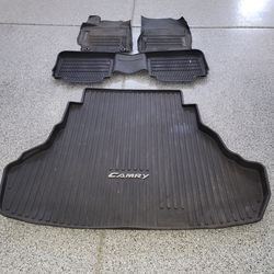 Genuine Toyota Camry All-Weather Floor Liners & Trunk Cargo Tray Set (2015–2017)