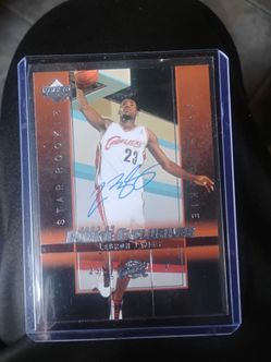 LeBron James autographed rookie card