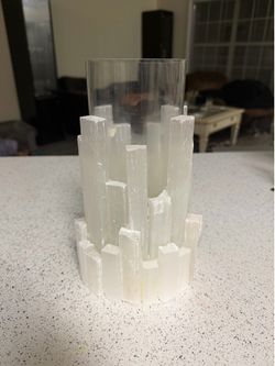 Selenite Crystal Glass Vase /Candle Holder
