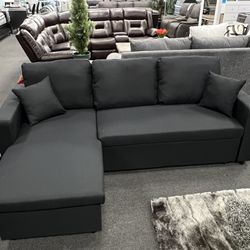 Black Sofa Sleeper w/ Storage In Chaise 🇺🇸Memorial Day Sale🇺🇸