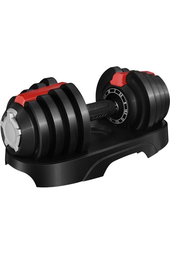 Yaheetech Adjustable Dumbbell Set 28LBS Dumbbells Fast Adjust Dumbbell Weight Set with Anti-Slip Handle and Tray for Men/Women Home Gym Strength Train