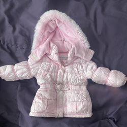 TODDLER GIRLS ZIP-FRONT HOODED LOOSE FIT PUFFER