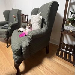 Green Wing Back Chairs 