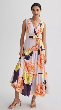 Maeve Floral Tiered Wrap Maxi Dress Anthropology