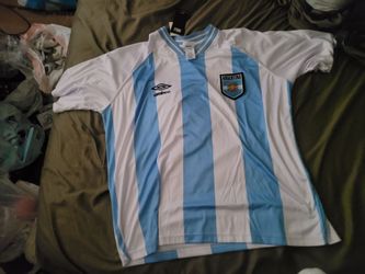 Brand-New With Tag Men's Umbro Argentina Soccer Futbol Jersey Size L