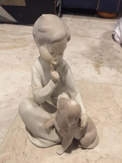Boy W/Dog Lladro Figure Vintage