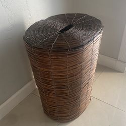 Bamboo / Rattan Tall Hamper With Lid
