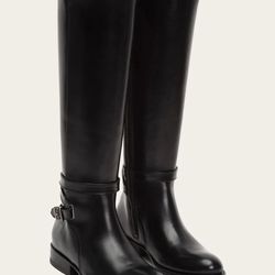 Frye 'Jordan Buckle Strap Knee High Boot' 3476089 Black Leather Size 8.5B