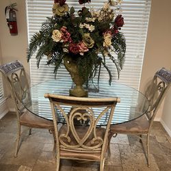 Glass Round Table With 4 Chairs