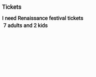 Renaissance festival tickets
